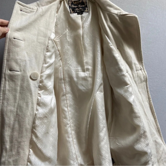 Guess wool blend button trench jacket coat Sz XS - Picture 3 of 14